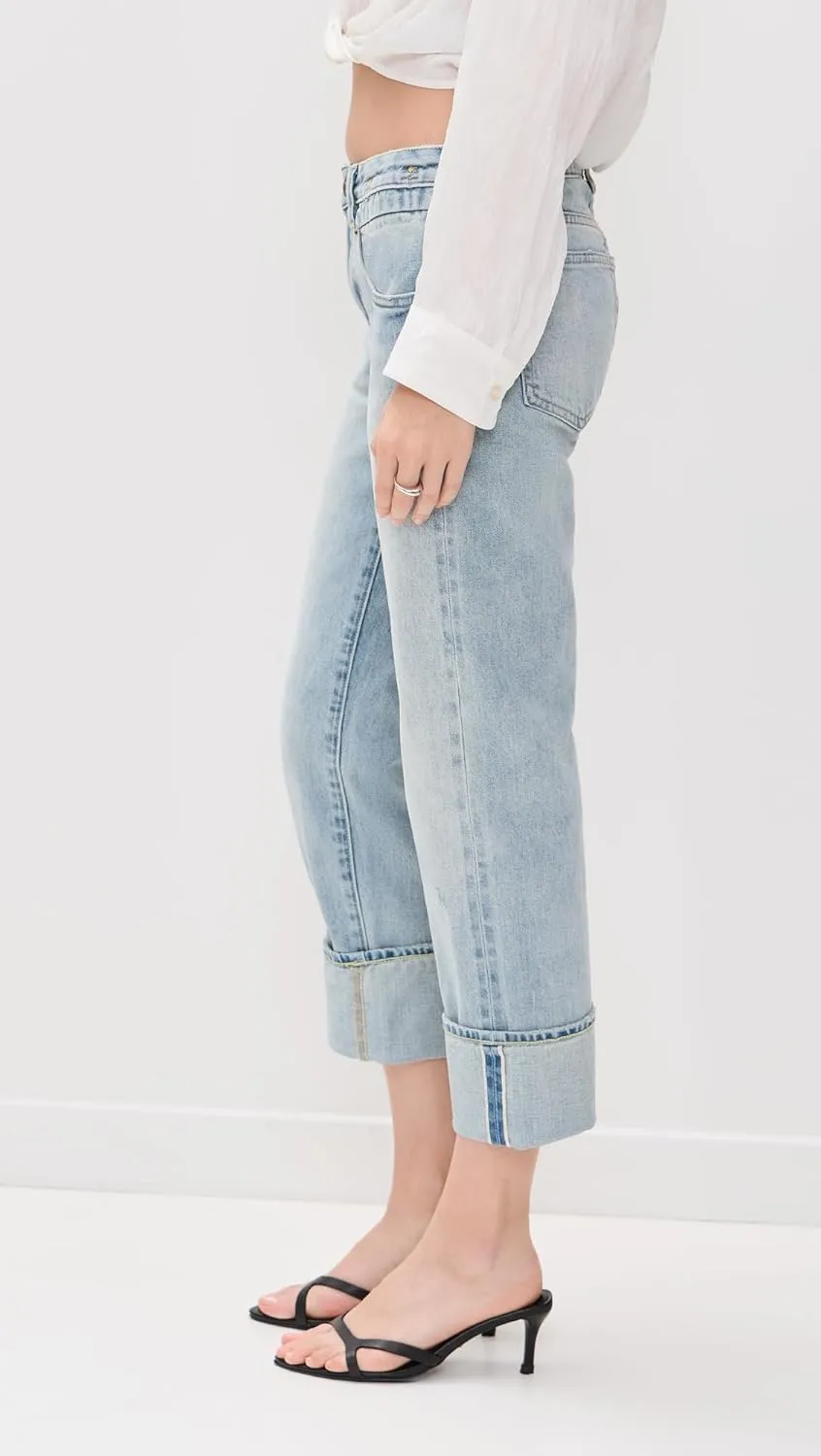 R13 Women's Cuffed Boy Straight Jeans