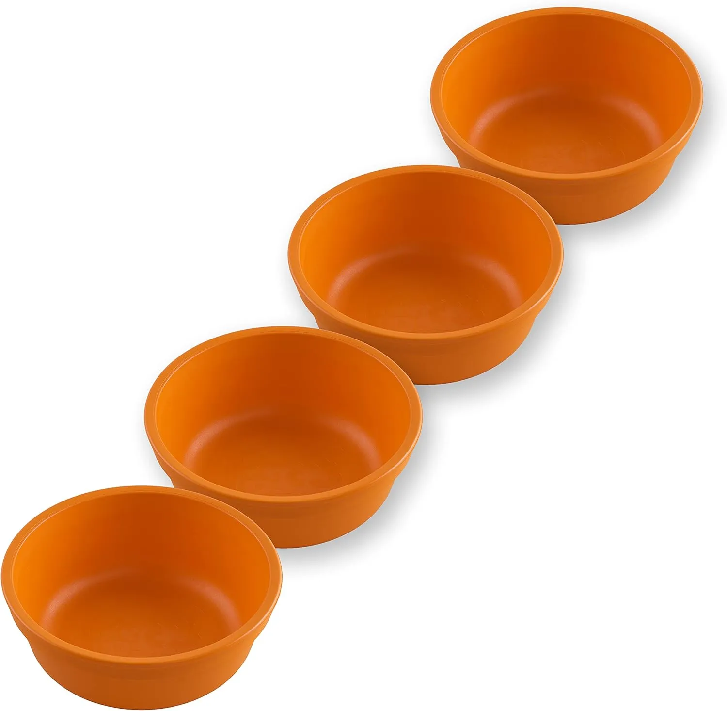 Re-Play 12 Oz. Toddler Bowls for Snack and Everyday Dining - Dishwasher and Microwave Safe - Made in USA - Set of 4-4.9" x 4.9" x 1.8" Orange