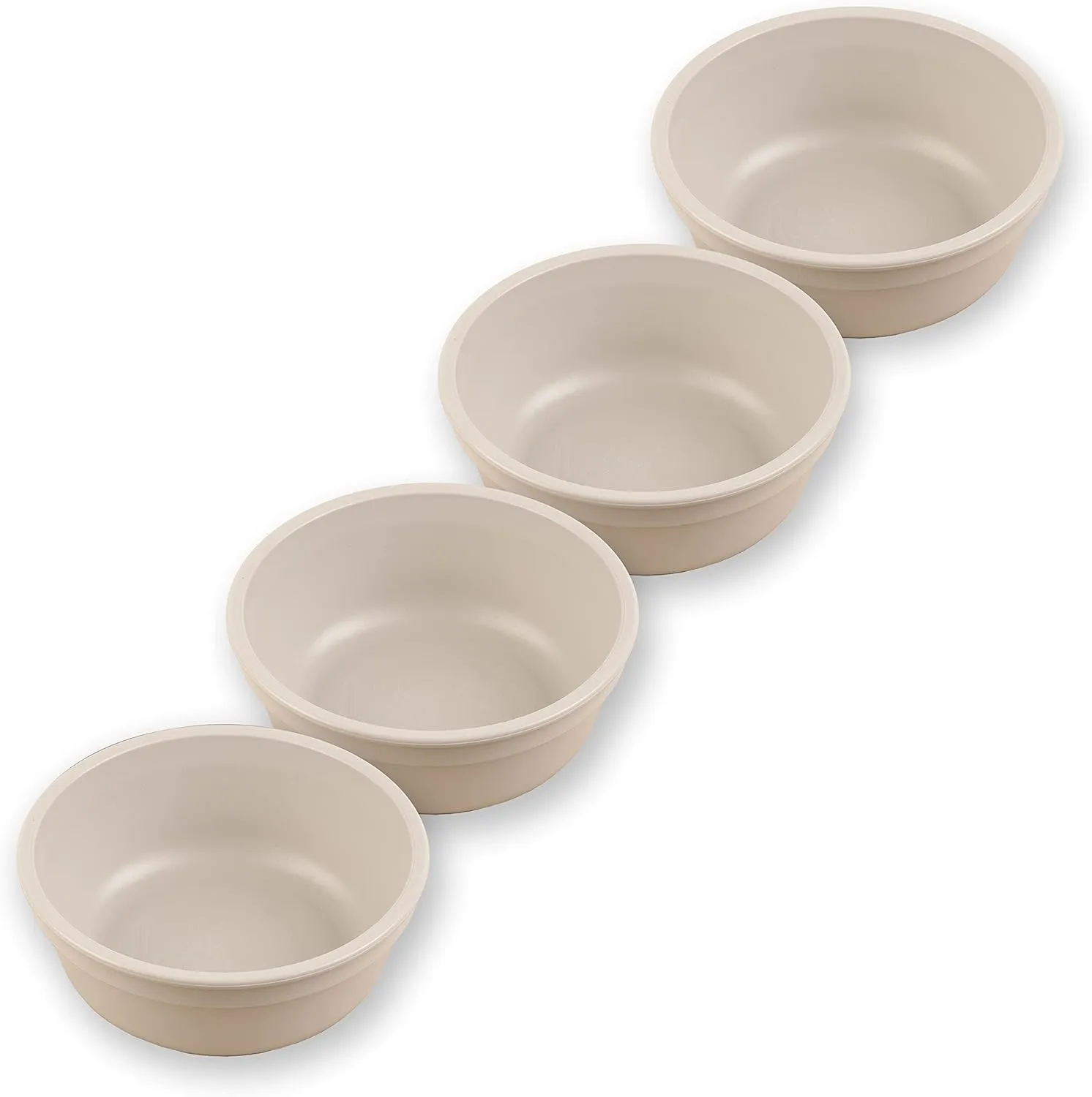 Re-Play 12 Oz. Toddler Bowls for Snack and Everyday Dining - Dishwasher and Microwave Safe - Made in USA - Set of 4-4.9" x 4.9" x 1.8" Sand