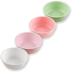 Re-Play 12 Oz. Toddler Bowls for Snack and Everyday Dining - Dishwasher and Microwave Safe - Made in USA - Set of 4-5.75" x 5.75" x 2" - Blossom