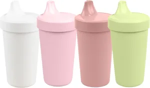 Re-Play Sippy Cups for Toddlers - 10 Oz. Reusable Spill Proof Cups for Kids, Dishwasher/Microwave Safe - Made in USA - Set of 4-3.13" x 6.25" - Blossom