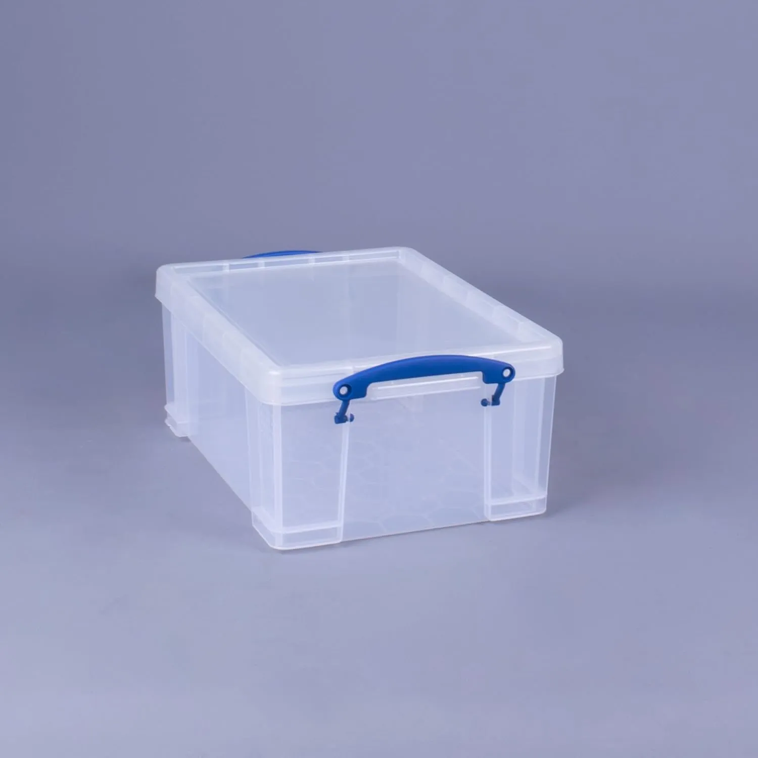 Really Useful Box 9 Liter Plastic Stackable Storage Container with Snap Lid & Built-In Clip Lock Handles for Home or Office Organization, Clear