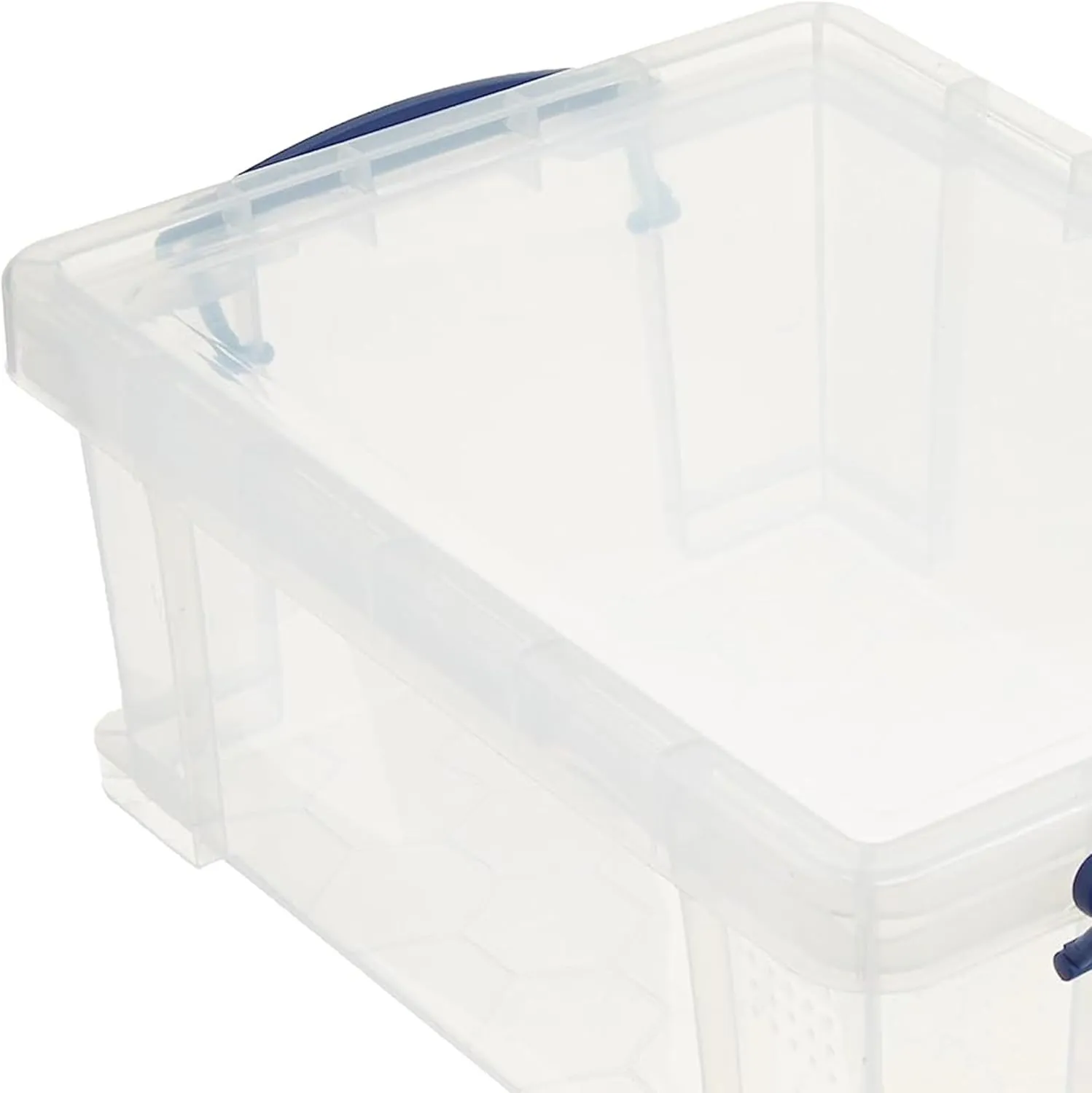 Really Useful Box 9 Liter Plastic Stackable Storage Container with Snap Lid & Built-In Clip Lock Handles for Home or Office Organization, Clear