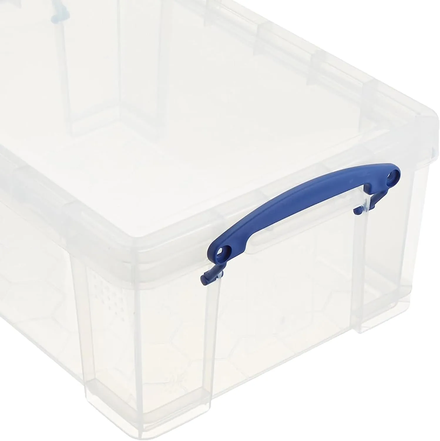Really Useful Box 9 Liter Plastic Stackable Storage Container with Snap Lid & Built-In Clip Lock Handles for Home or Office Organization, Clear