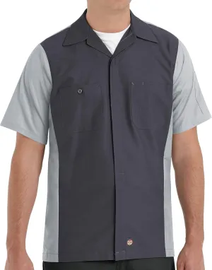 Red Kap Men's Tall Size Ripstop Crew Shirt, Short Sleeve, Charcoal/Grey, X-Large Tall