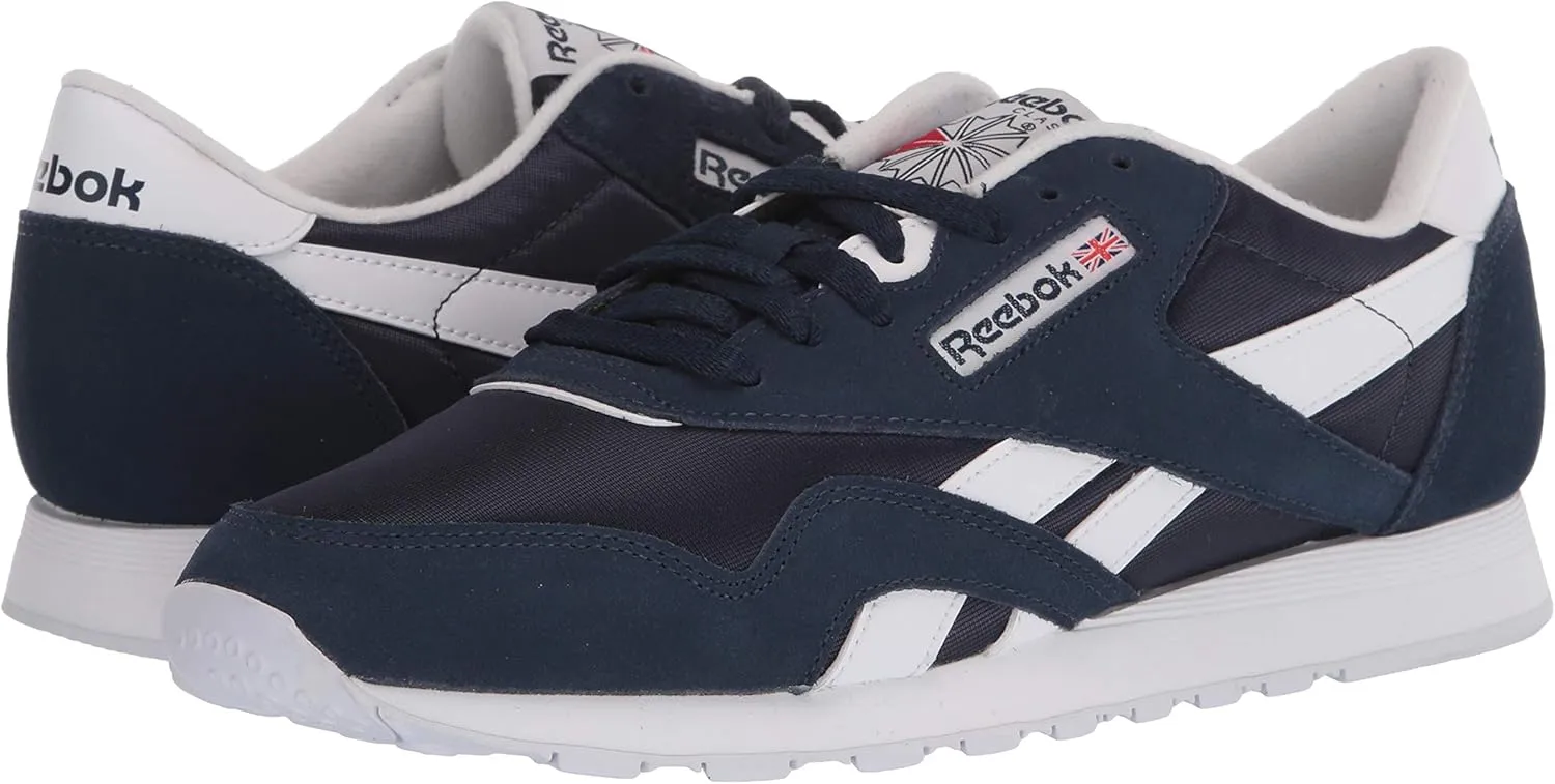 Reebok Mens Classic Cushioned Footbed Faux Leather Running & Training Shoes