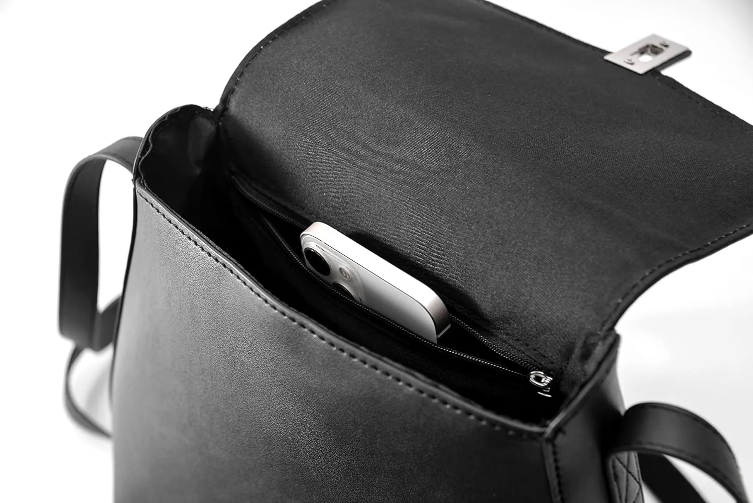 Rename Faux Leather Flap Shoulder Bag