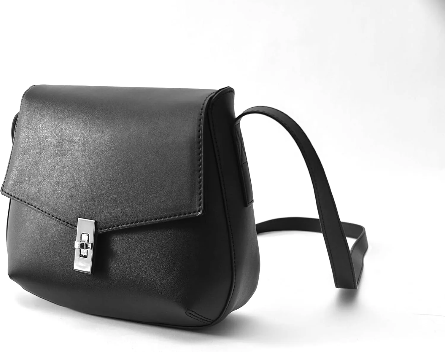 Rename Faux Leather Flap Shoulder Bag