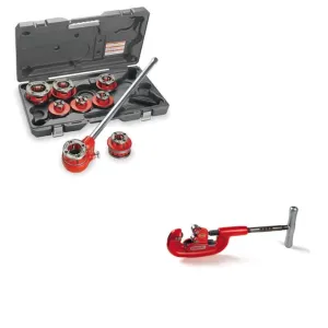 Ridgid 36475 12R 1/2"-2" NPT Ratchet Thrdr Set & Ridgid 32820 2-A HD Pipe Cutter
