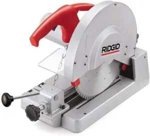RIDGID 71687 614 Circular Saw, Dry Cut Saw Features Large 14-inch Carbide-Tipped Blades for Cutting Steel, Copper, Aluminum, Plastic or Wood, Silver/Red