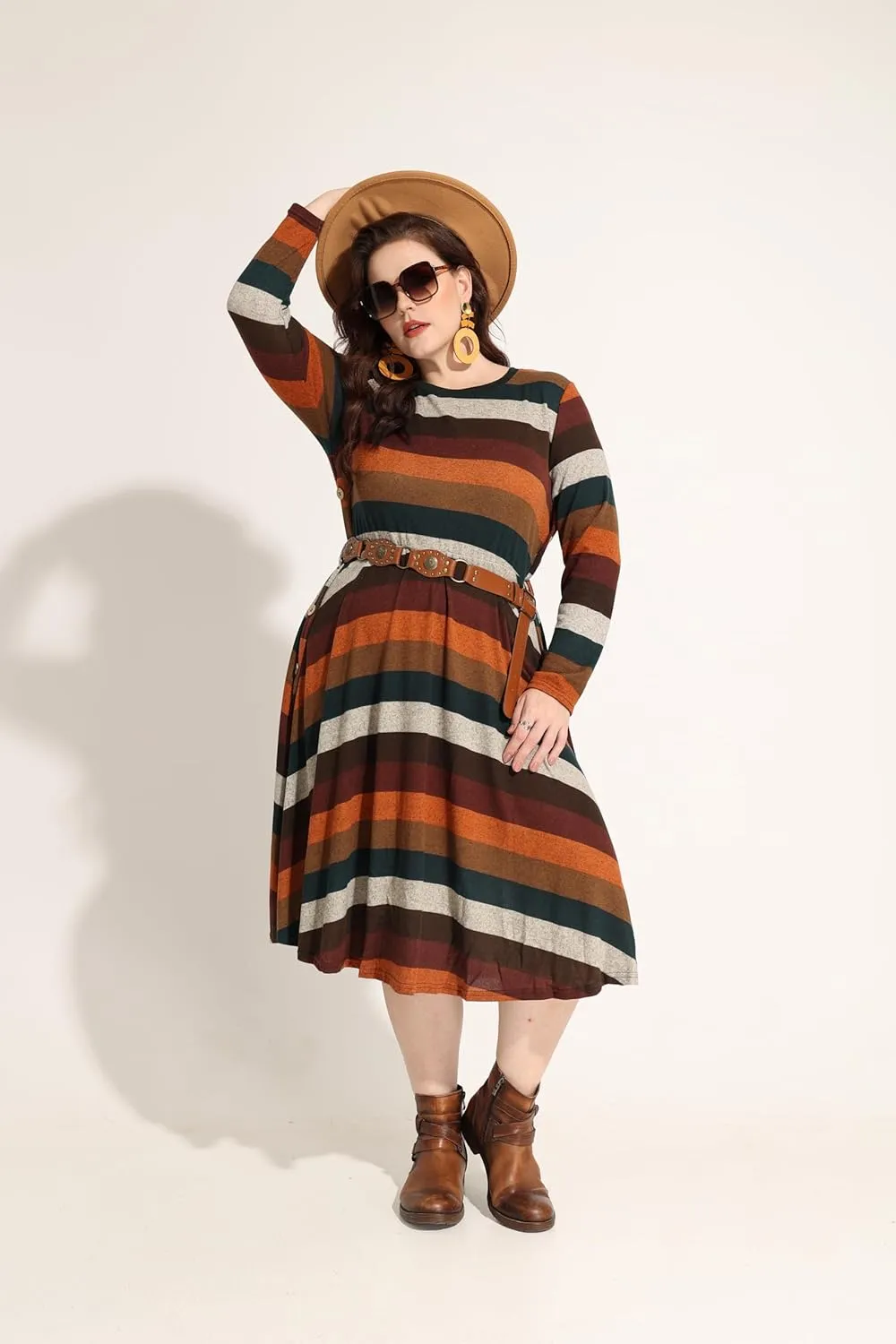 RITERA Plus Size Dresses for Curvy Women Summer Spring Womens Dress V Neck Short Sleeve Casual Dress with Pockets XL-5XL