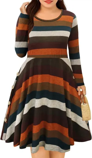 RITERA Plus Size Dresses for Curvy Women Summer Spring Womens Dress V Neck Short Sleeve Casual Dress with Pockets XL-5XL
