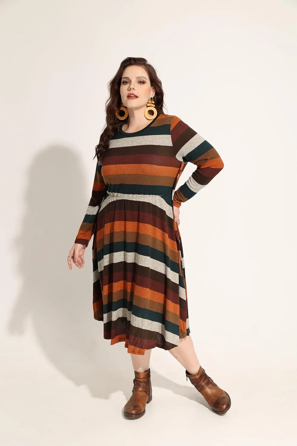 RITERA Plus Size Dresses for Curvy Women Summer Spring Womens Dress V Neck Short Sleeve Casual Dress with Pockets XL-5XL