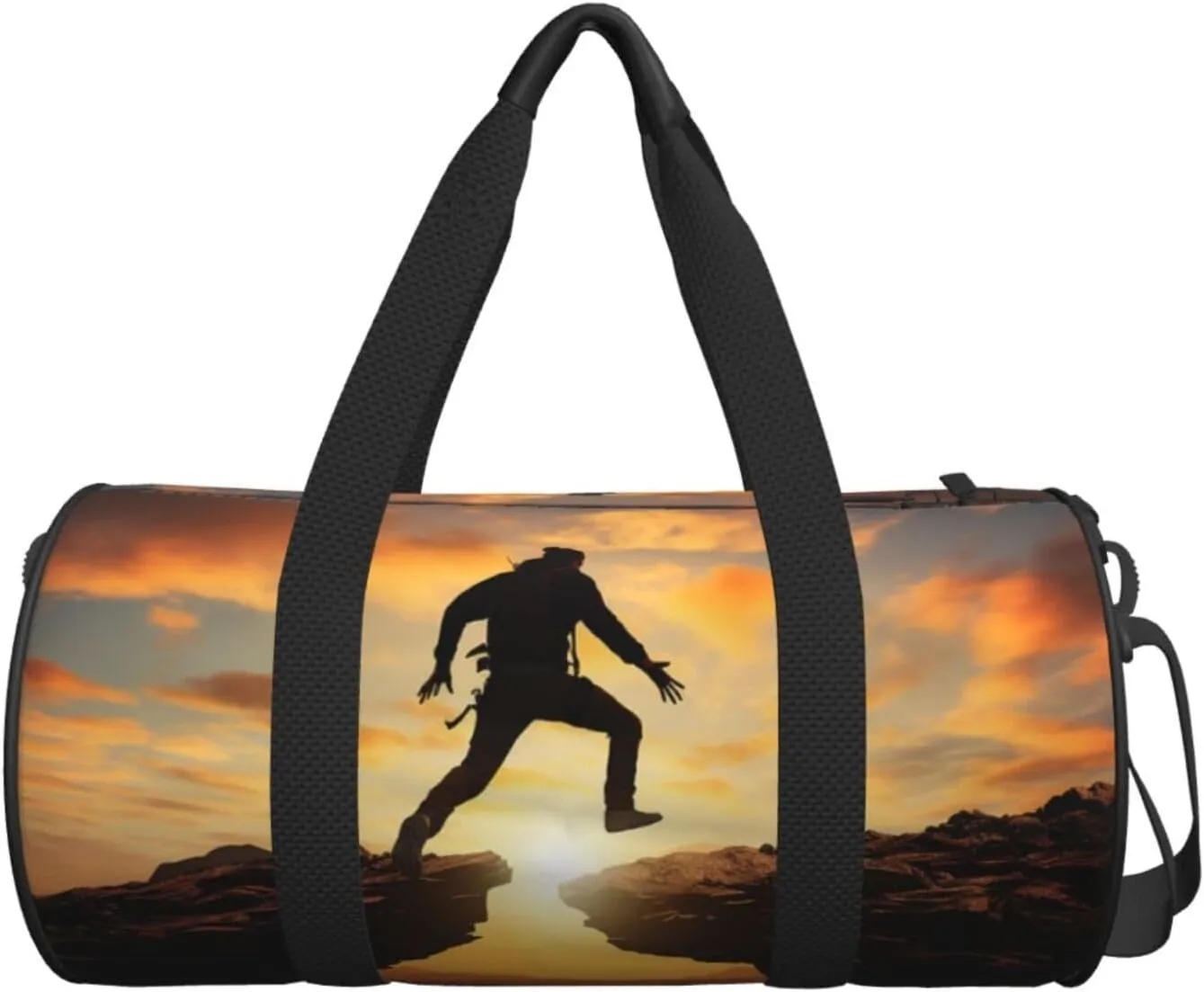 Rock jump Travel Duffle Bag for Men Women Sport Gym Bag Foldable Weekender Bag Carry on Overnight Bag for Travel Swimming Basketball