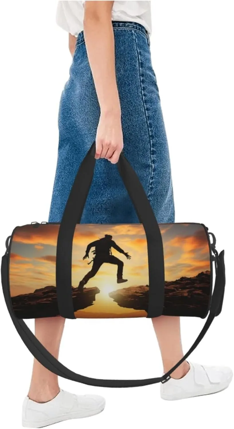 Rock jump Travel Duffle Bag for Men Women Sport Gym Bag Foldable Weekender Bag Carry on Overnight Bag for Travel Swimming Basketball
