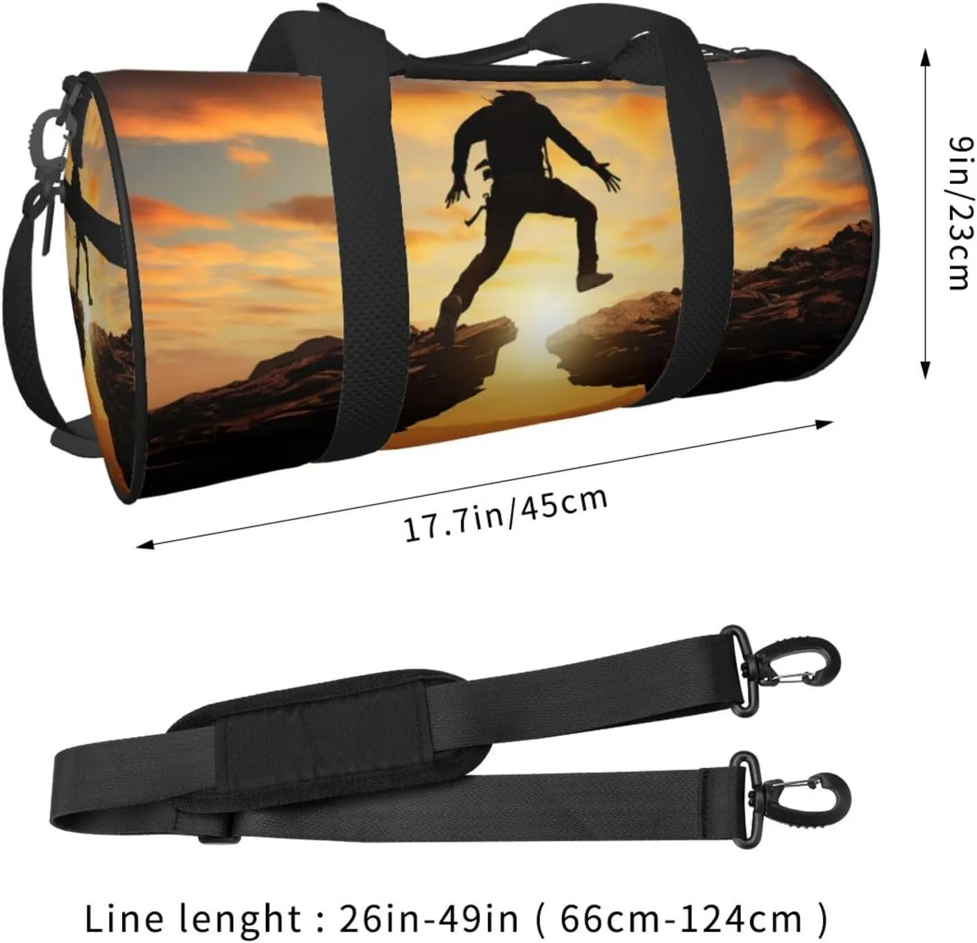 Rock jump Travel Duffle Bag for Men Women Sport Gym Bag Foldable Weekender Bag Carry on Overnight Bag for Travel Swimming Basketball