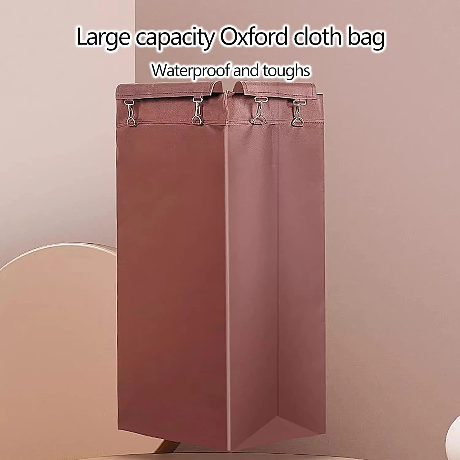 Rolling Laundry Basket Iron Frame Multifunctional 4 Layer Laundry Cart with Oxford Cloth Bag and Silent Wheels Large Capacity for Hotels, Shopping Malls(140 * 46 * 112cm)