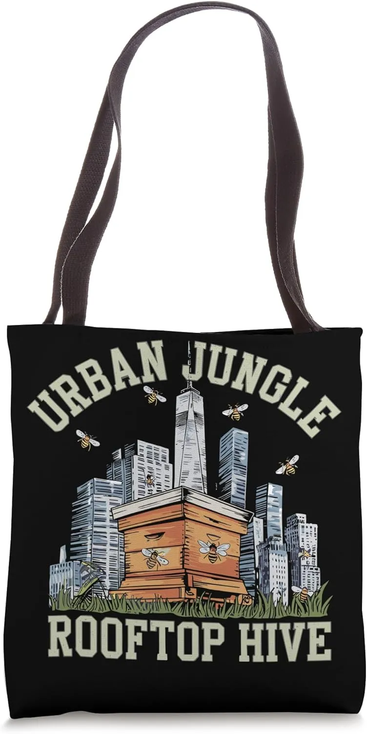 Rooftop Urban Beekeeper Sustainable Eco-Friendly Honey Tote Bag