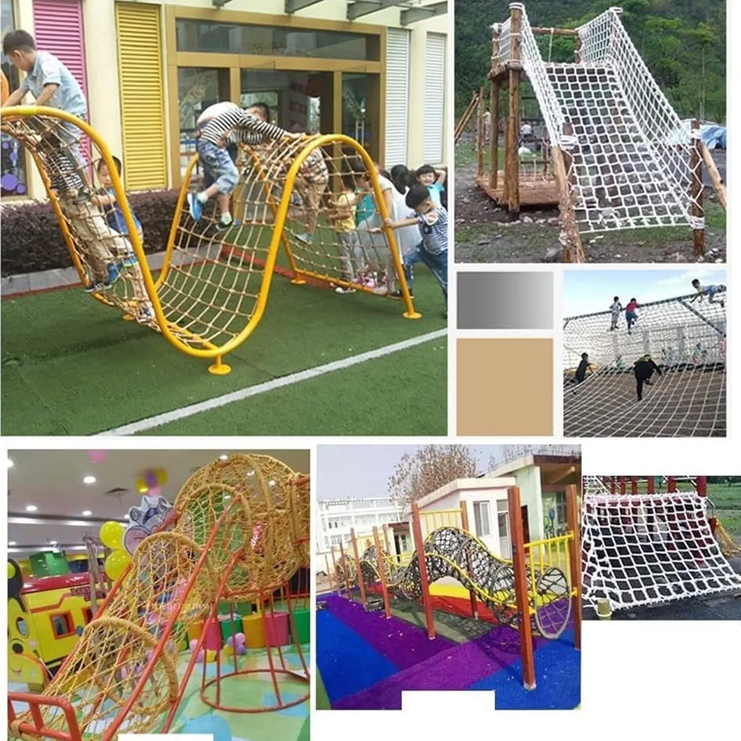 Rope Netting Heavy Duty,Climbing Cargo net,Backyard Playground net,Rope Climbing Net Ladder Adults Fitness Net,Background Wall Decorative Net Indoor partition Network.(Size:2 * 2m)
