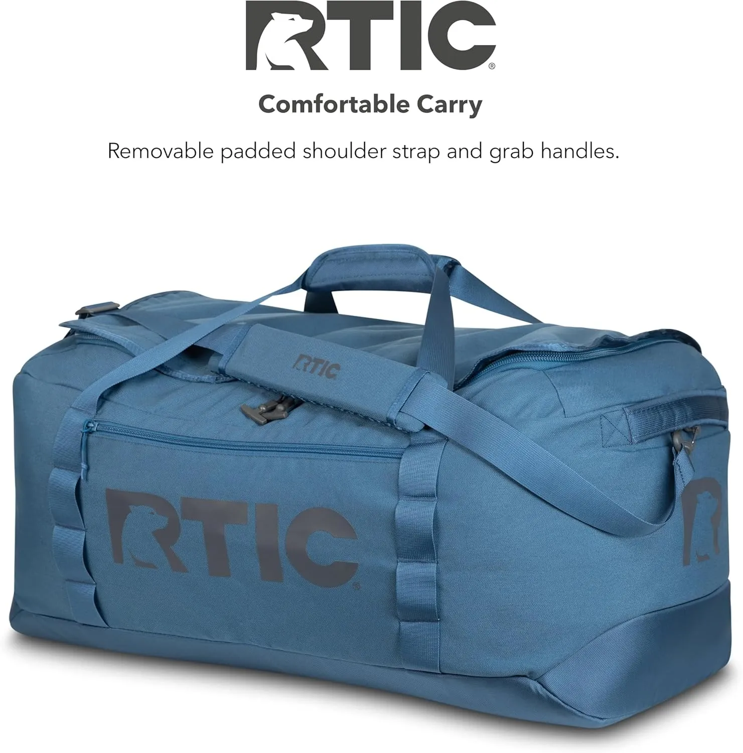 RTIC Road Trip Duffle Bag for Men and Women, Traveling Tote for Camp, Travel, Gym, Weekender, Camping, Overnight, Carry On, Sports, Spacious, Water Resistant, Large, Storm
