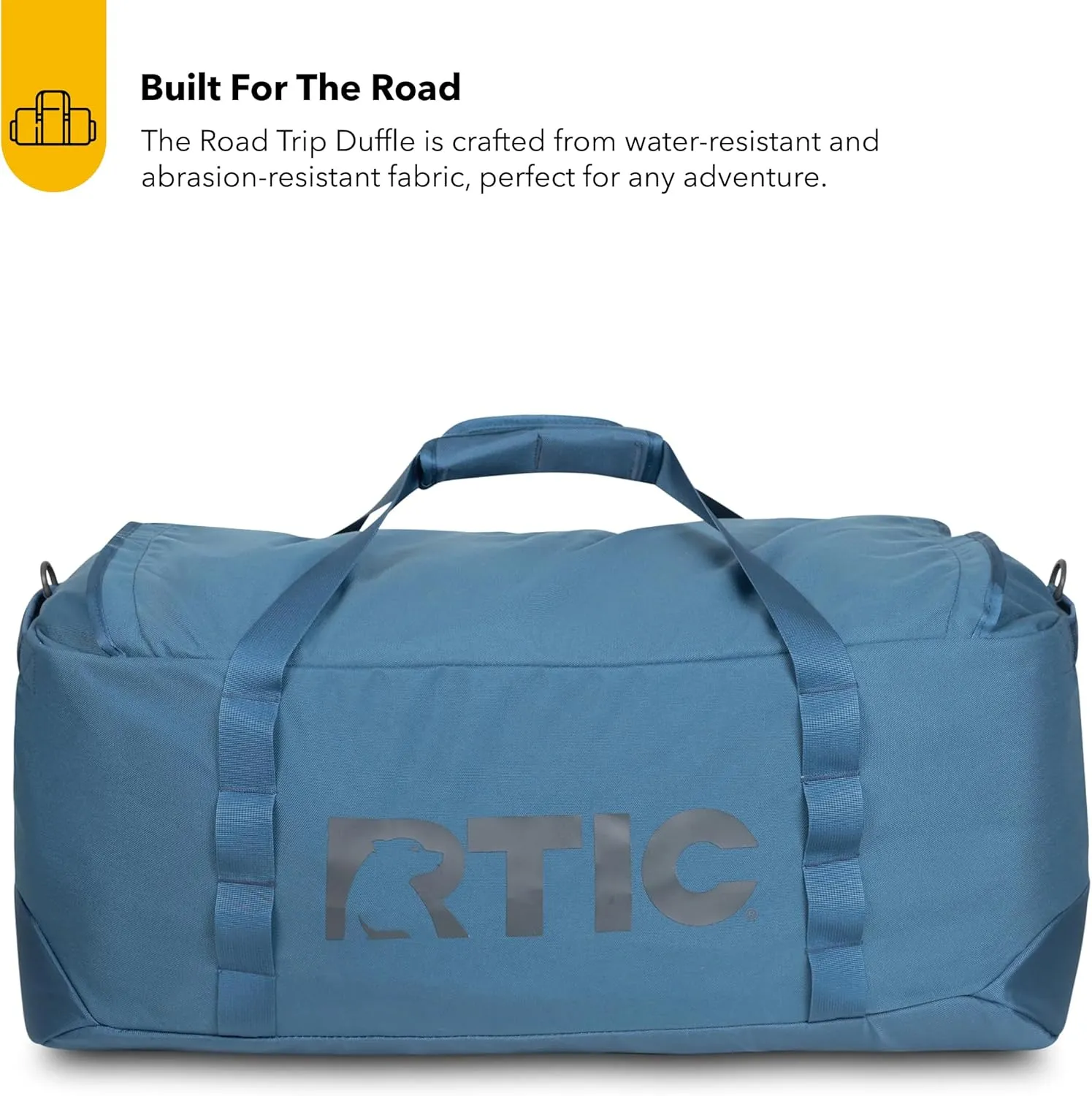 RTIC Road Trip Duffle Bag for Men and Women, Traveling Tote for Camp, Travel, Gym, Weekender, Camping, Overnight, Carry On, Sports, Spacious, Water Resistant, Large, Storm