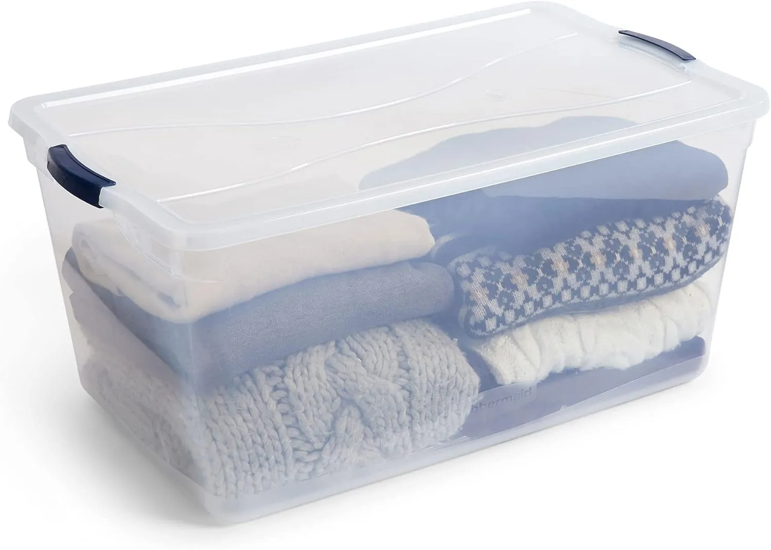 Rubbermaid Cleverstore 95 Quart Clear Stackable Large Plastic Storage Containers with Lids for Office and Home Organization, Clear (4 Pack)