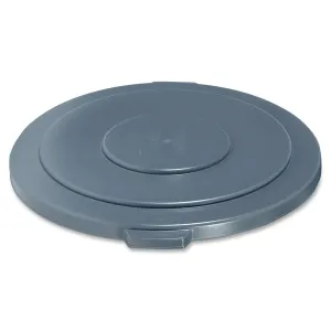 Rubbermaid Commercial BRUTE Trash Can Flat Lid, Round, Gray, 55 Gallon, FG265400GRAY