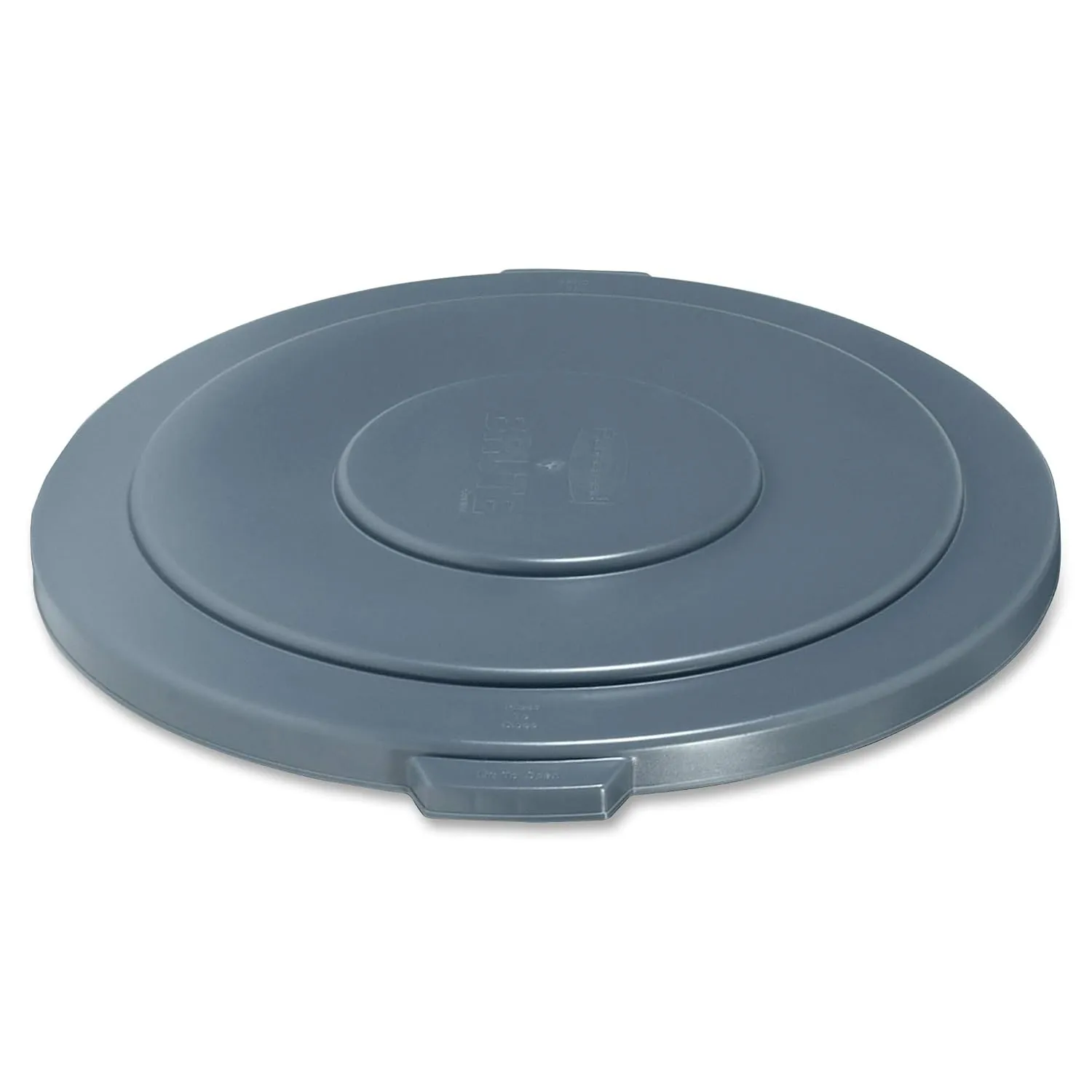 Rubbermaid Commercial BRUTE Trash Can Flat Lid, Round, Gray, 55 Gallon, FG265400GRAY