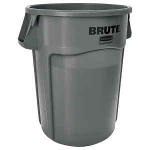 Rubbermaid Commercial Products BRUTE Heavy-Duty Round Trash/Garbage Container, 44-Gallon, Gray, for Landscapers/Construction Sites/Restaurants/Back of House/Offices/Warehouses/Commercial Environments