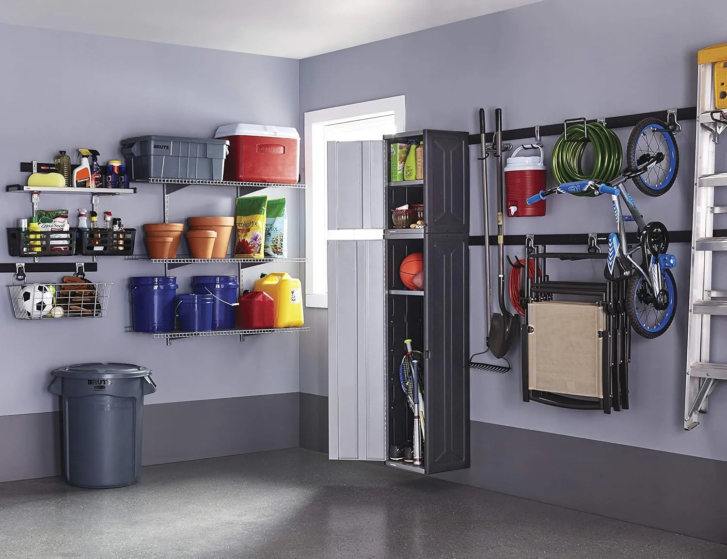 Rubbermaid Commercial Products BRUTE Tote Storage Bin with Lid, 14-Gallon, Gray, Rugged/Reusable Boxes for Moving/Camping/Garage/Basement Storage, Pack of 6