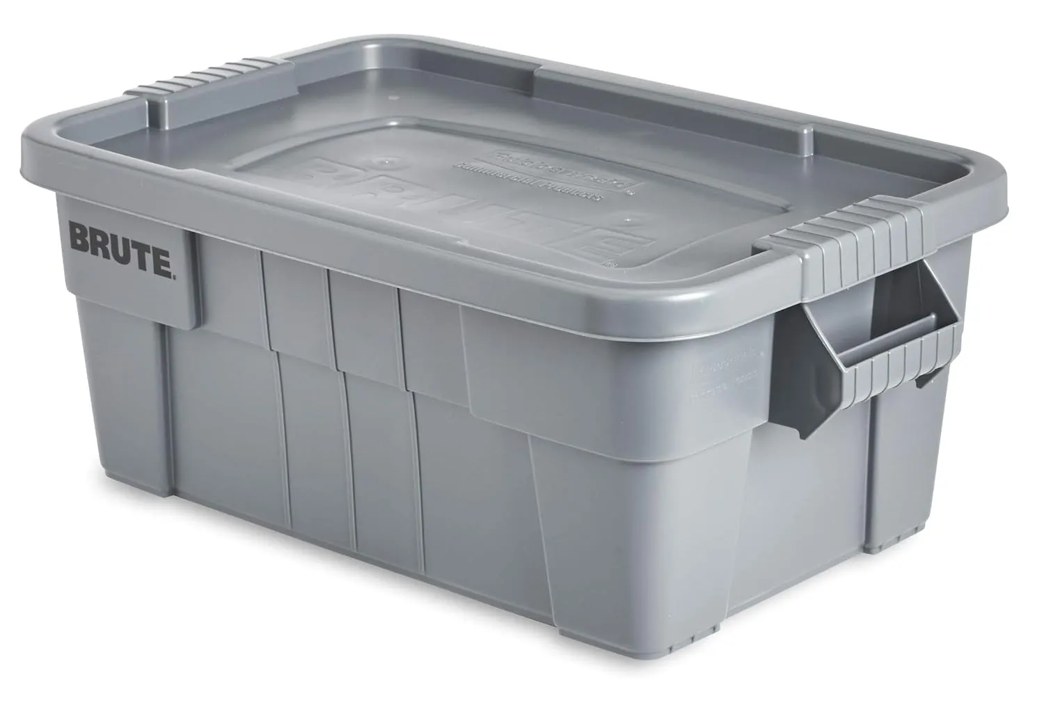 Rubbermaid Commercial Products BRUTE Tote Storage Bin with Lid, 14-Gallon, Gray, Rugged/Reusable Boxes for Moving/Camping/Garage/Basement Storage, Pack of 6
