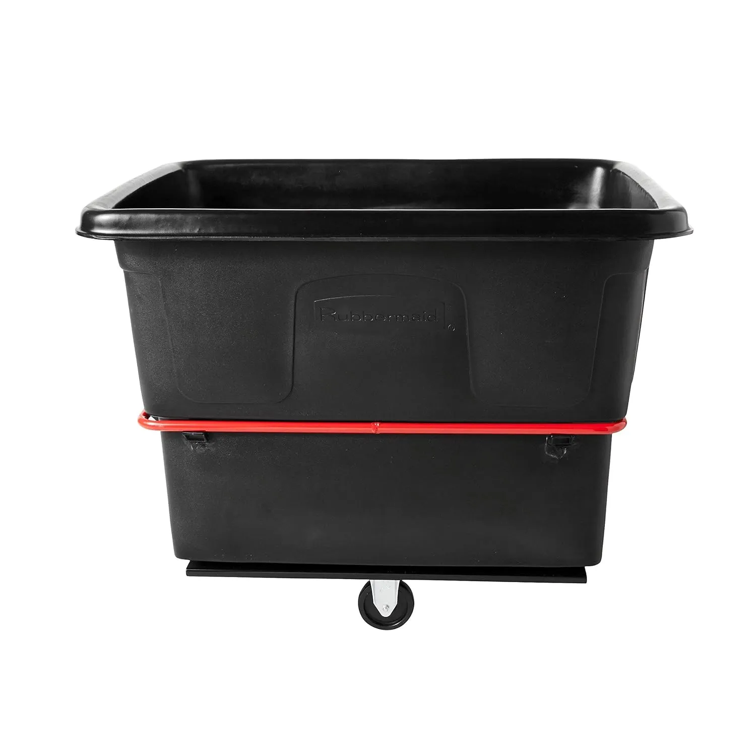 Rubbermaid Commercial Products Bulk Cube Truck with Wheels, 8 Cu. Ft., Black, Transport up to 300 lb. of Waste/Laundry/Linen/Supply/Packaging Material for Hospital/Hotel/School