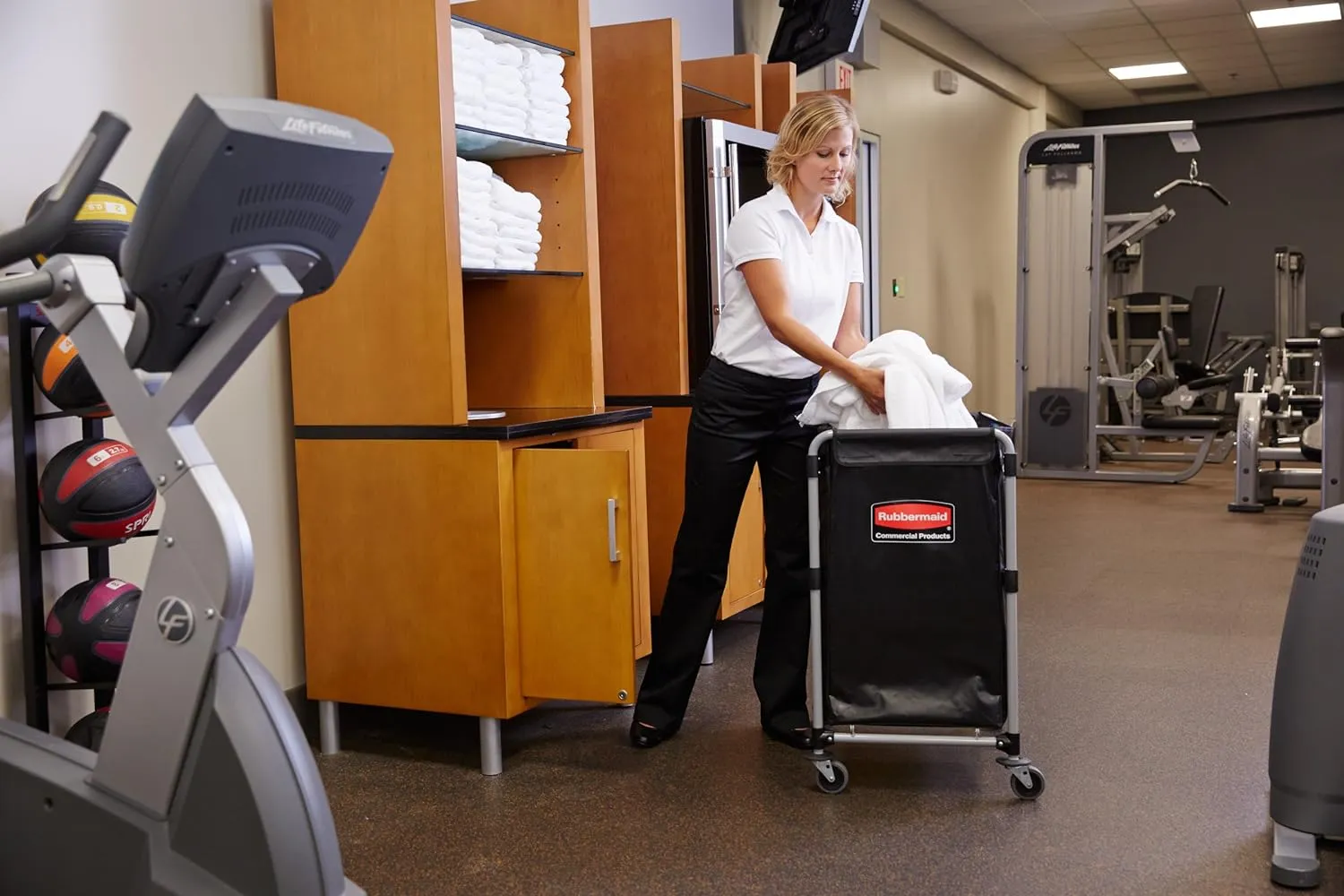 Rubbermaid Commercial Products, Collapsible X Cart, Black, Steel 4 Bushel Bin, Commercial Laundry Cart with Wheels for Hotel/Nursing Home/Home/College Easily Move Laundry/Supplies/Groceries