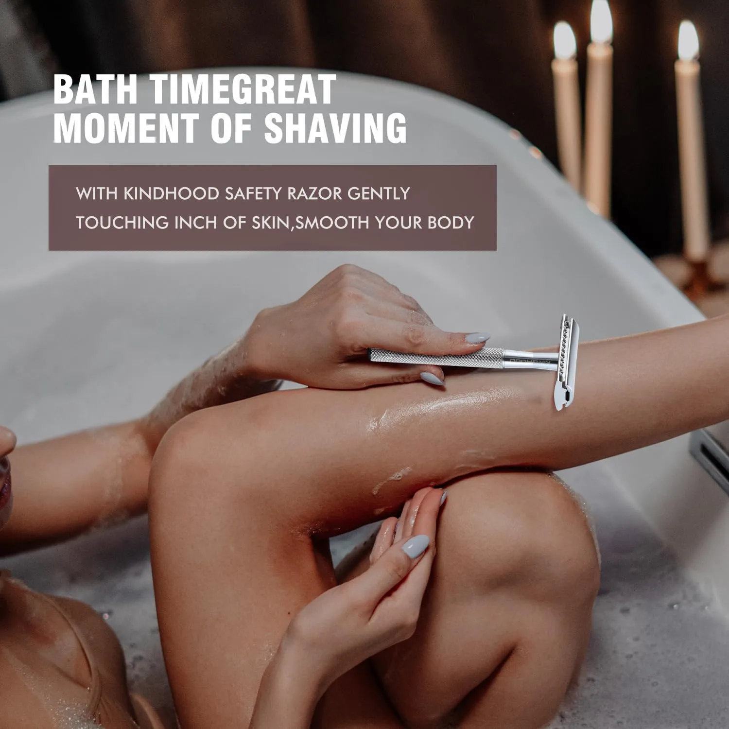 Safety Razor Single Blade for Men with 10 Double Edge Blades Metal Reusable Eco Friendly Razors Silver