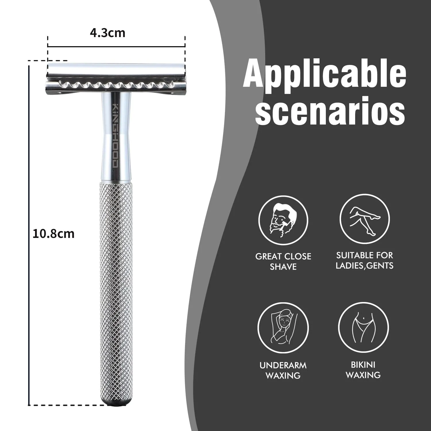 Safety Razor Single Blade for Men with 10 Double Edge Blades Metal Reusable Eco Friendly Razors Silver