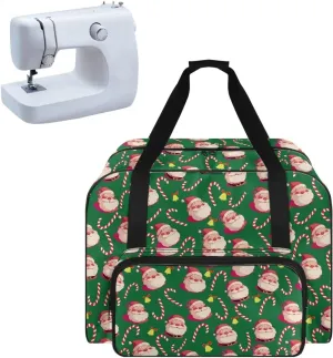 Santa Claus Cover for Sewing Machine Candy Sewing Machine Carrying Case Easy to Clean and Reusable Portable Sewing Machine Handbag Sewing Storage Bag Christmas Gifts