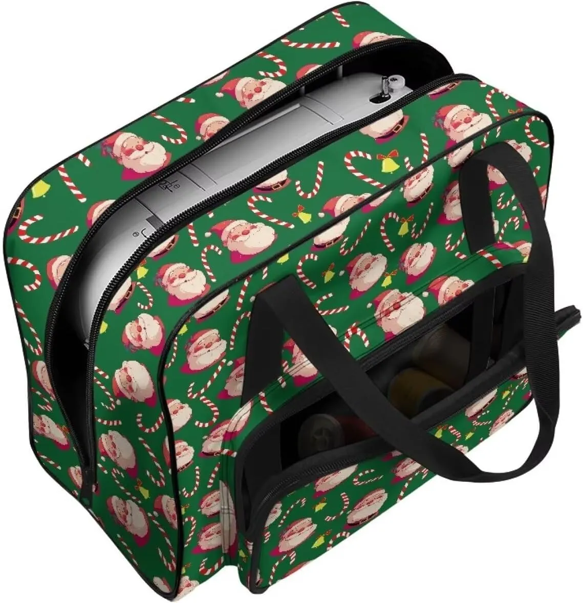 Santa Claus Cover for Sewing Machine Candy Sewing Machine Carrying Case Easy to Clean and Reusable Portable Sewing Machine Handbag Sewing Storage Bag Christmas Gifts