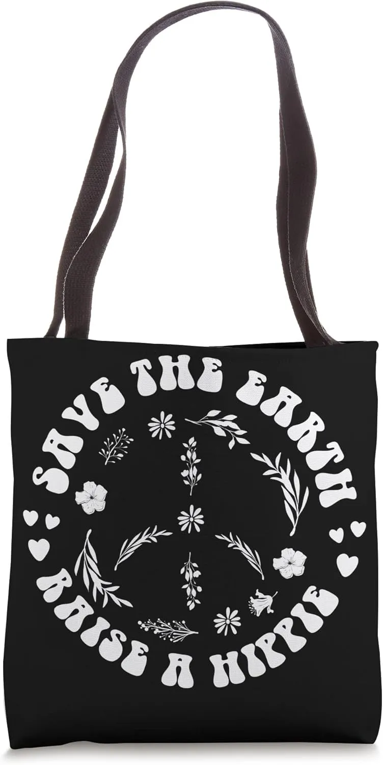 Save the Earth Raise a Hippie Eco-friendly Tote Bag