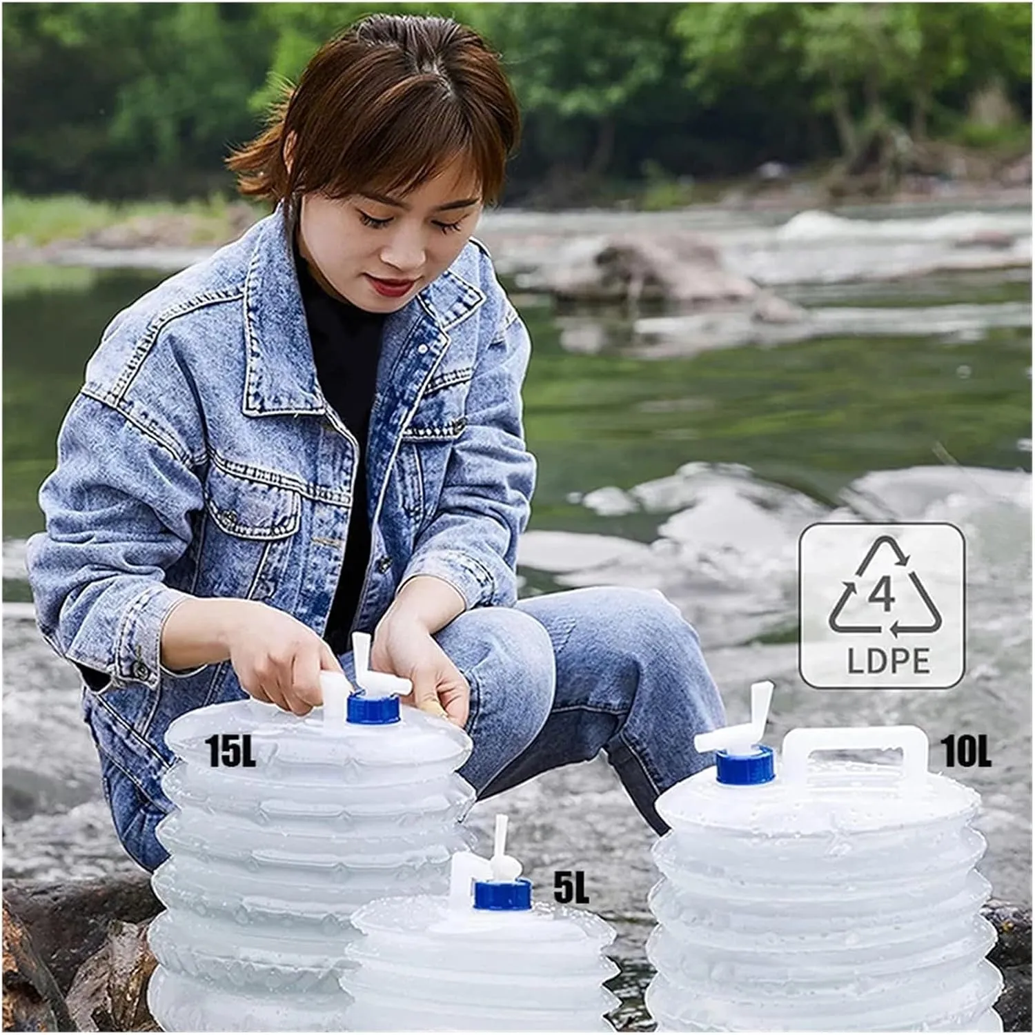 SBTRKT 5/10/15L Portable Collapsible Bucket Emergency Water Storage Collapsible Tank Outdoor Camping Hiking Vehicle (Color : 15L)