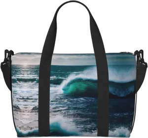 Scenic sea water print Travel Duffel Bag,workout duffel bag, overnight shoulder Bag,Weekender Bag for Women Men