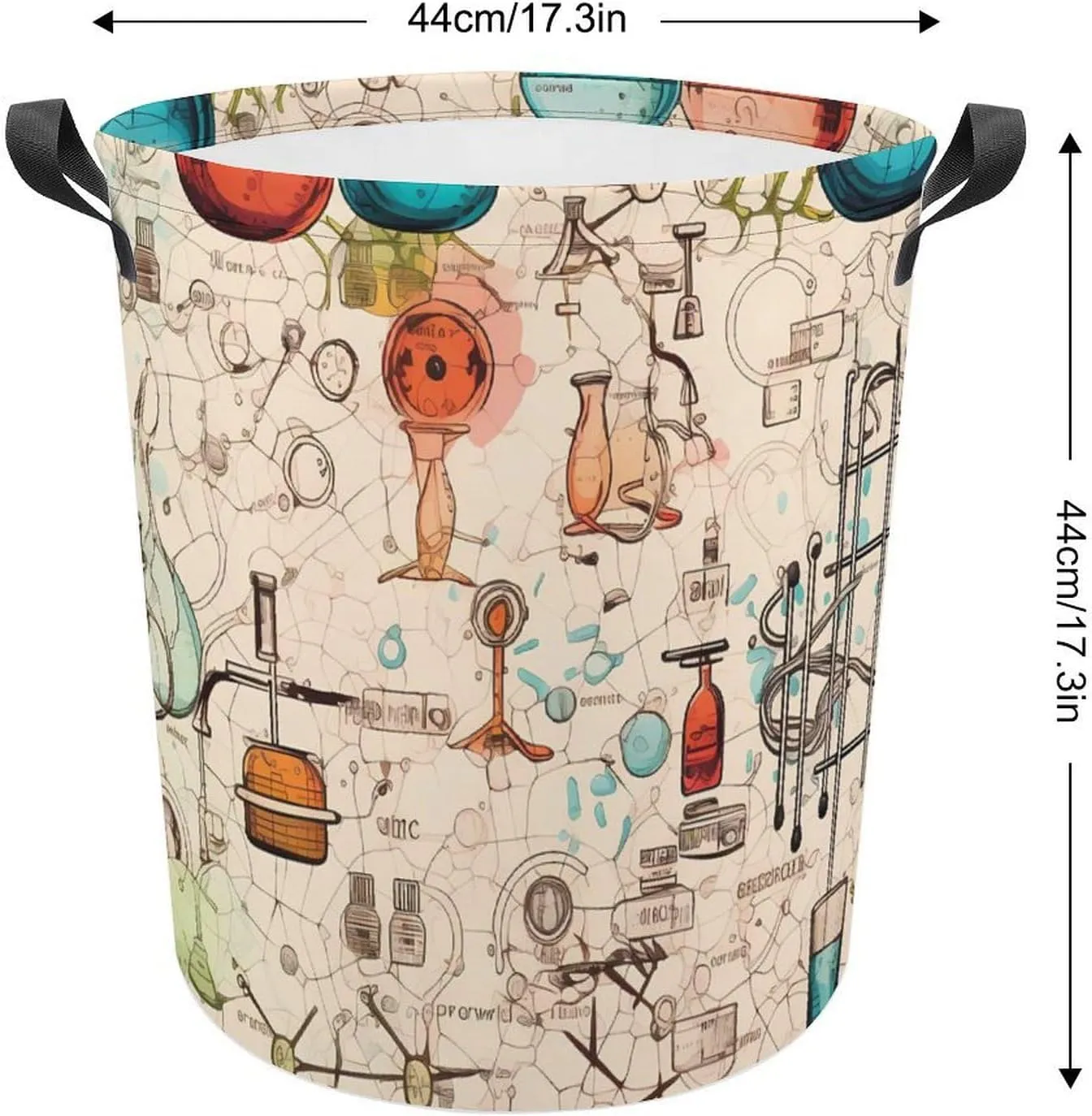 Science Chemical Knowledge Laundry Basket Collapsible Laundry Hamper Dirty Clothes Storage Bag for Bathroom College Dorm Large Size