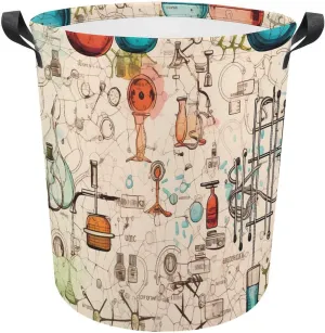 Science Chemical Knowledge Laundry Basket Collapsible Laundry Hamper Dirty Clothes Storage Bag for Bathroom College Dorm Large Size