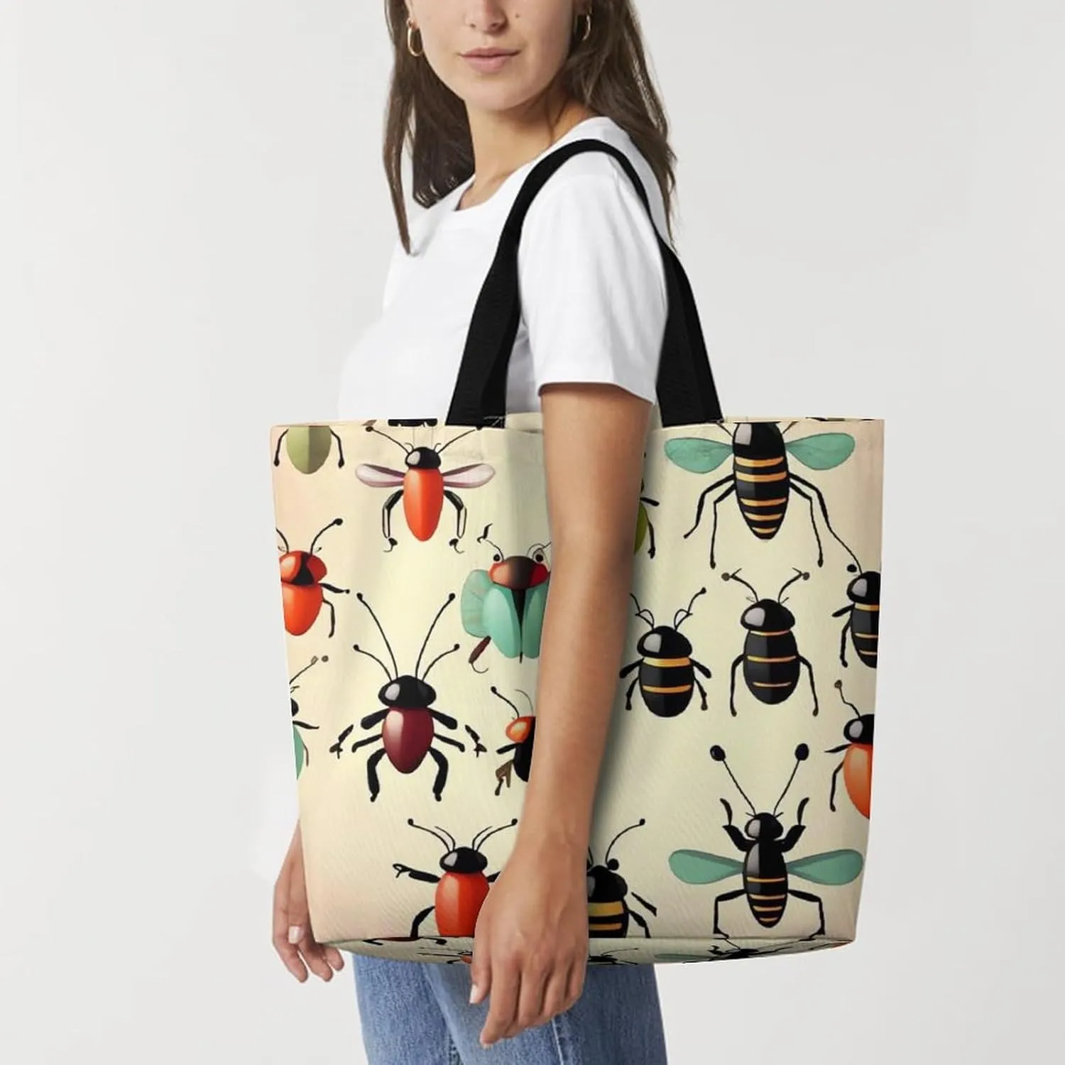Sea Animals Stingrays Tote Bag for Women Reusable Grocery Shoulder Bag Shopping Bags for Travel, Groceries