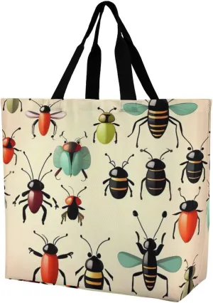Sea Animals Stingrays Tote Bag for Women Reusable Grocery Shoulder Bag Shopping Bags for Travel, Groceries