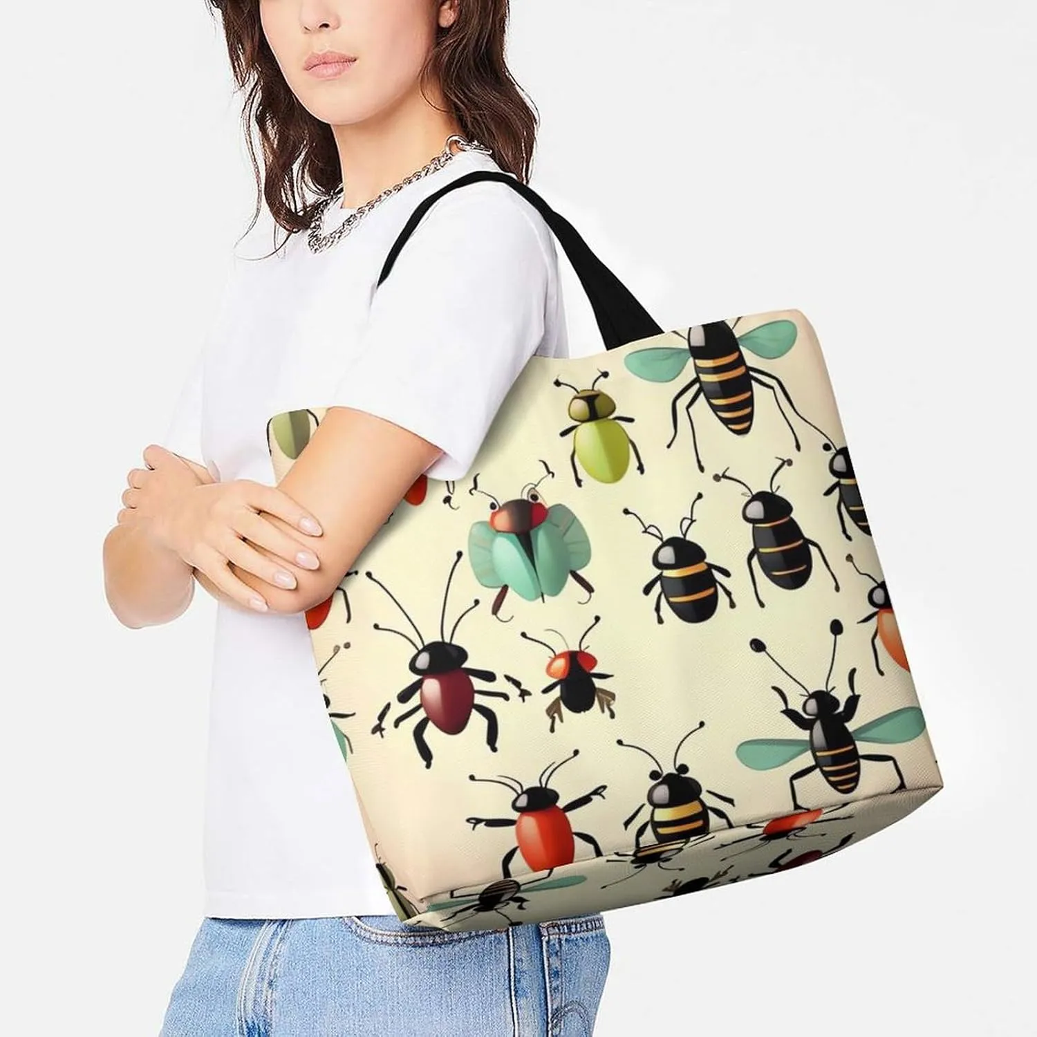 Sea Animals Stingrays Tote Bag for Women Reusable Grocery Shoulder Bag Shopping Bags for Travel, Groceries