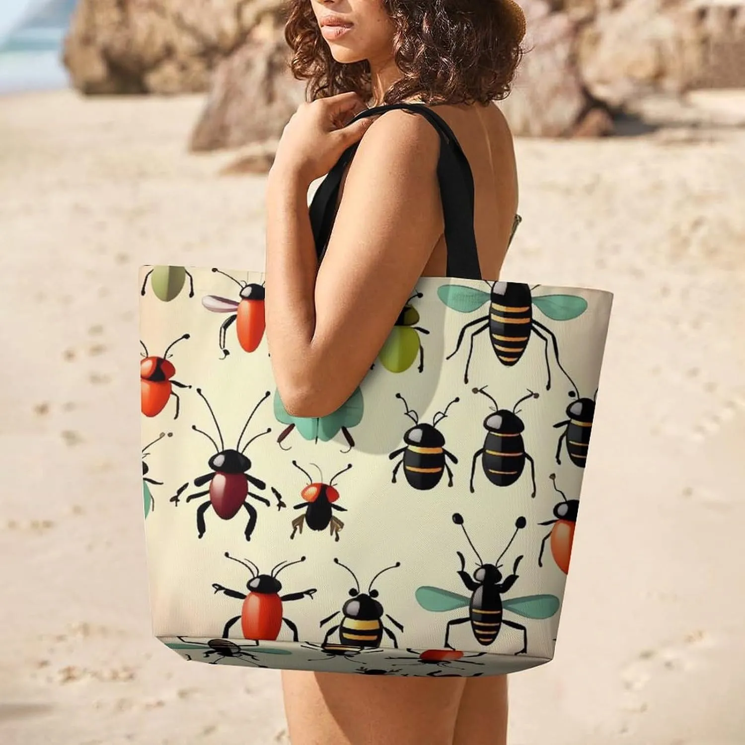 Sea Animals Stingrays Tote Bag for Women Reusable Grocery Shoulder Bag Shopping Bags for Travel, Groceries