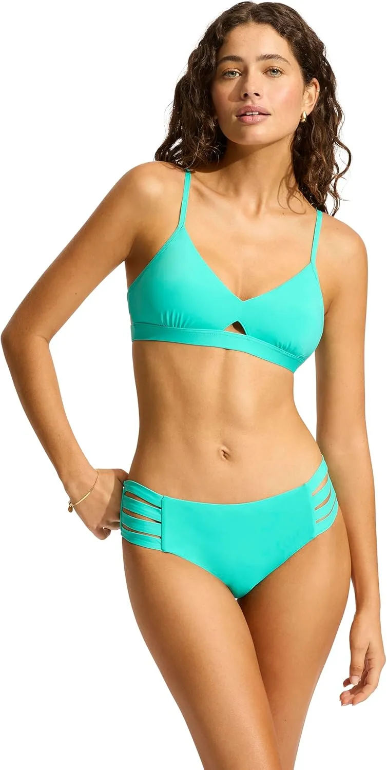Seafolly Women's Multi Strap Hipster Full Coverage Bikini Bottom Swimsuit