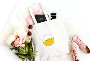 Selah Logo Cotton Linen Tote Bags with Inner Zippered Pocket