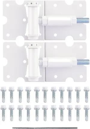 Self-Closing Gate Hinges, Heavy Duty for Vinyl/Wood/Metal Fence, Pack of 2, with Self-Tapping Screws and Adjuster Tool