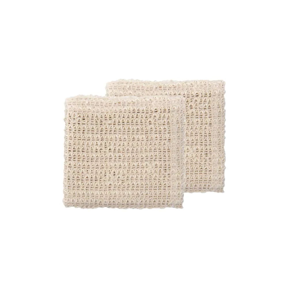 Shea Radiance Sisal Exfoliating Washcloth- 100% Renewable Sisal Fiber - Eco Friendly & Biodegradable Body Scrubber (2 Pack)